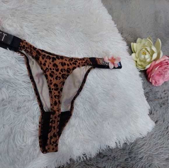 Leopard Satin Thong. Panties Satin. Women Satin. - Picture 3 of 3
